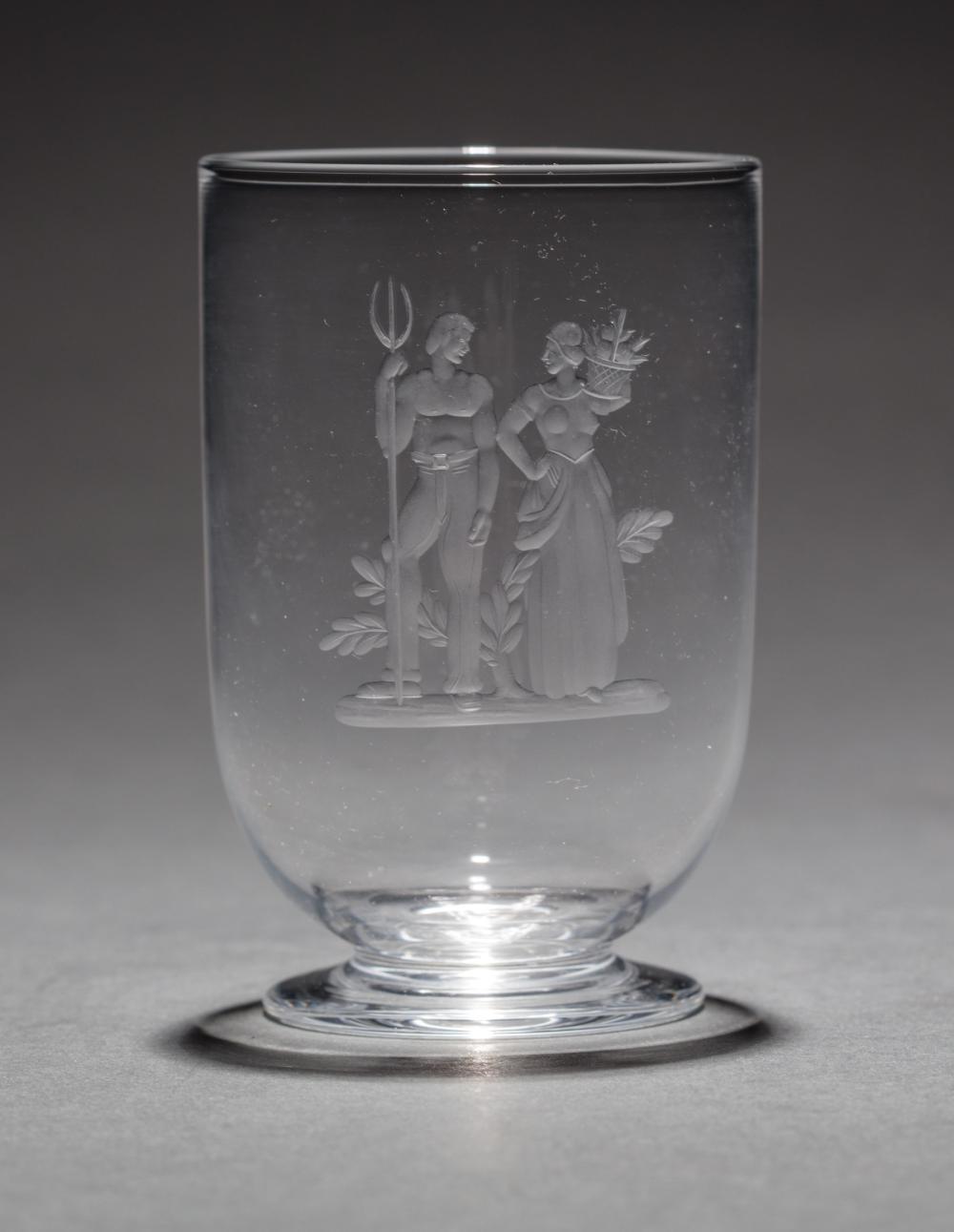 STEUBEN GLASS "PEASANT" VASE,