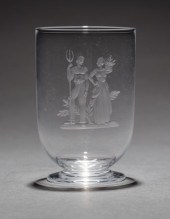 STEUBEN GLASS "PEASANT" VASE,