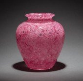 STEUBEN GLASS ROSE CLUTHRA VAS