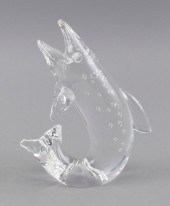 STEUBEN GLASS SCULPTURE OF A S