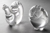 STEUBEN GLASS SNAIL AND OWL FI
