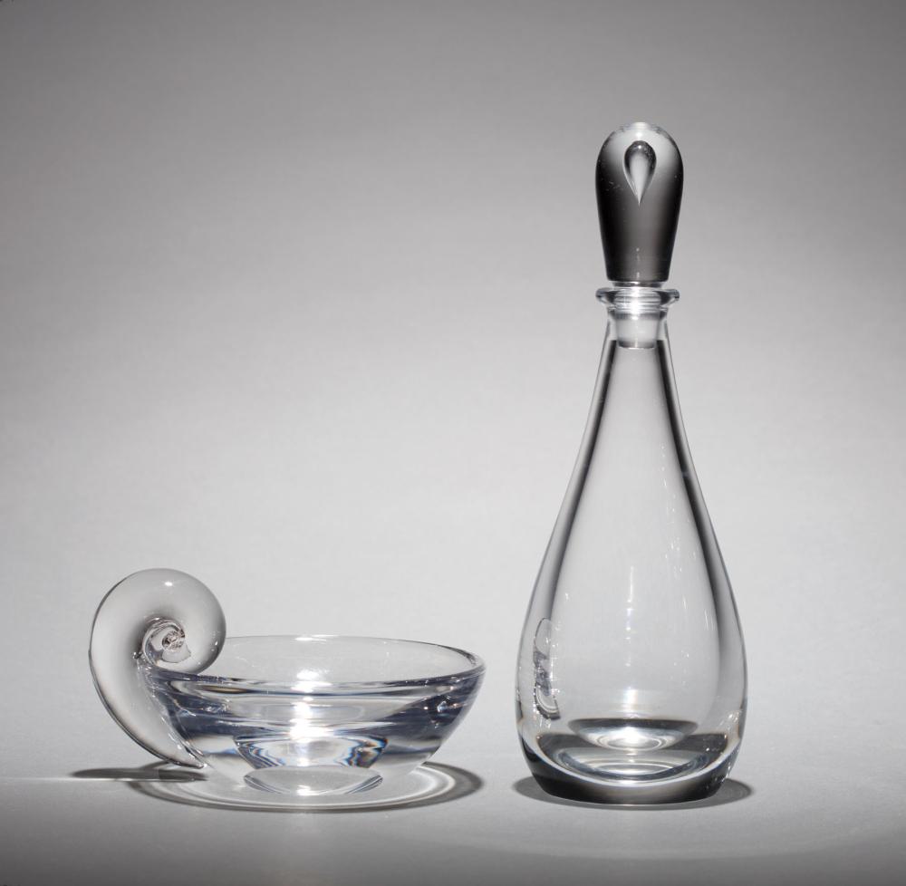 STEUBEN GLASS STOPPERED DECANTER