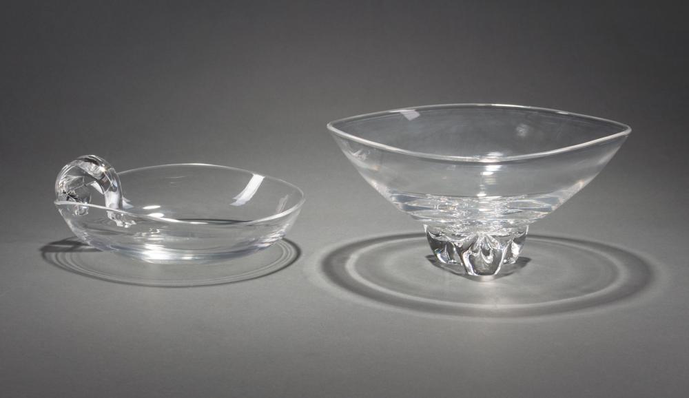 STEUBEN GLASS TRILLIUM BOWL AND A