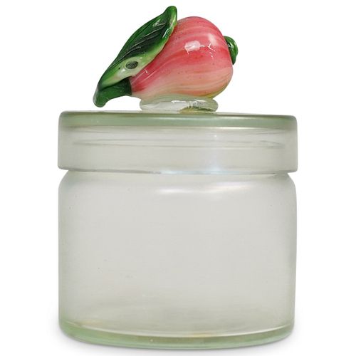 STEUBEN GLASS VERRE D SOIE LIDDED