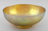 STEUBEN GOLD AURENE GLASS FOOT