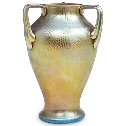 STEUBEN GOLD AURENE THREE HANDLE