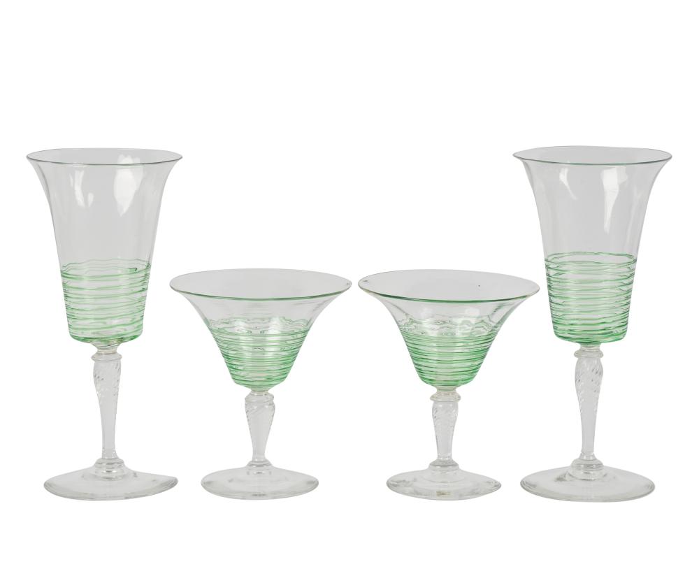 STEUBEN GREEN AND CLEAR GLASS