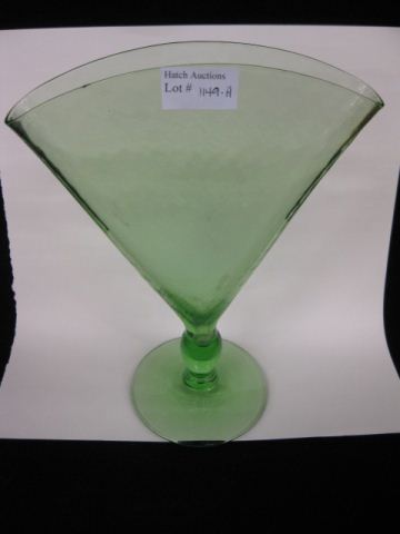 Steuben Green Art Glass Fan Vase