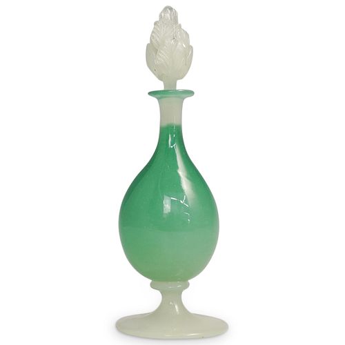 STEUBEN GREEN JADE AND ALABASTER