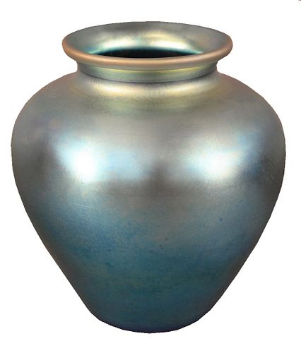 STEUBEN IRIDESCENT BLUE AURENE