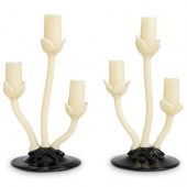 STEUBEN IVORY FLORI-FORM CANDL