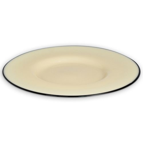 STEUBEN IVORY GLASS CHARGER WITH