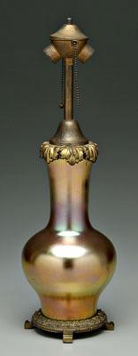 Steuben lamp, baluster form glass