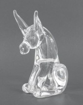 STEUBEN LARGE ART GLASS DONKEY