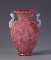Steuben Pink Cluthra w/Opalesc