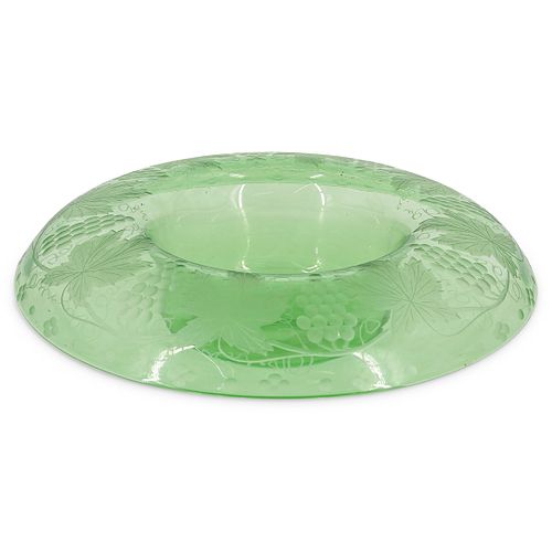 STEUBEN POMONA GREEN ENGRAVED