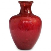 STEUBEN RED CLUTHRA GLASS VASE