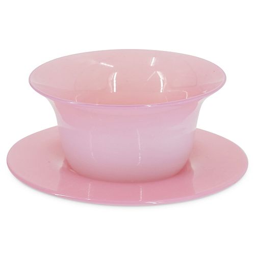 STEUBEN ROSALINE FINGER BOWL AND
