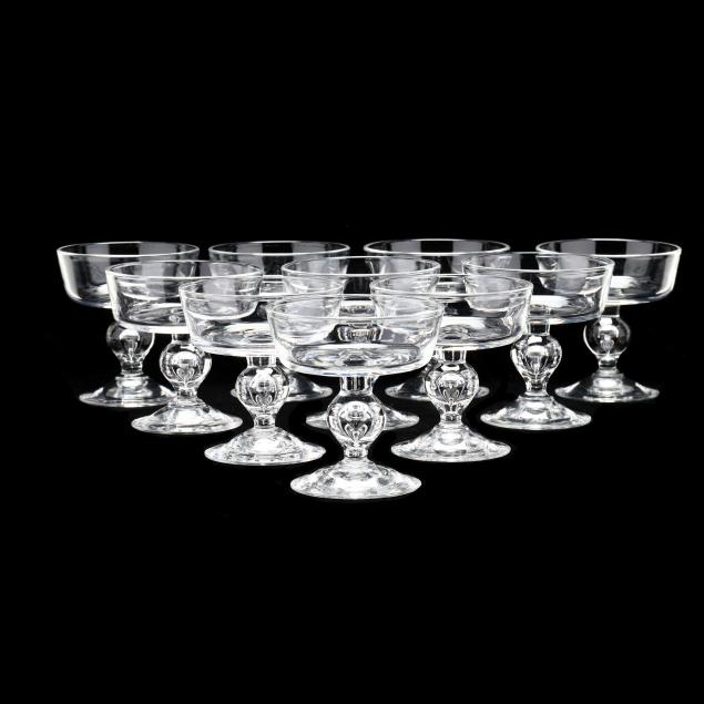STEUBEN, SET OF TEN CHAMPAGNE