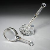 STEUBEN STERLING & GLASS DESK