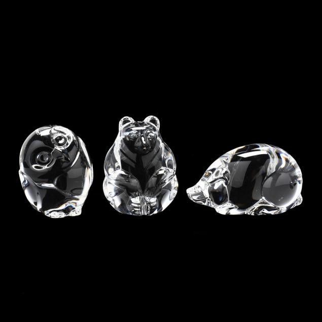 STEUBEN, THREE CRYSTAL ANIMAL