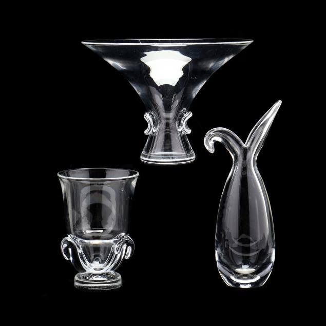 STEUBEN, THREE PIECES OF MODERN