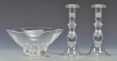 STEUBEN TRILLIUM BOWL, CANDLES