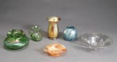 STEUBEN TYPE GOLD GLASS VASE,