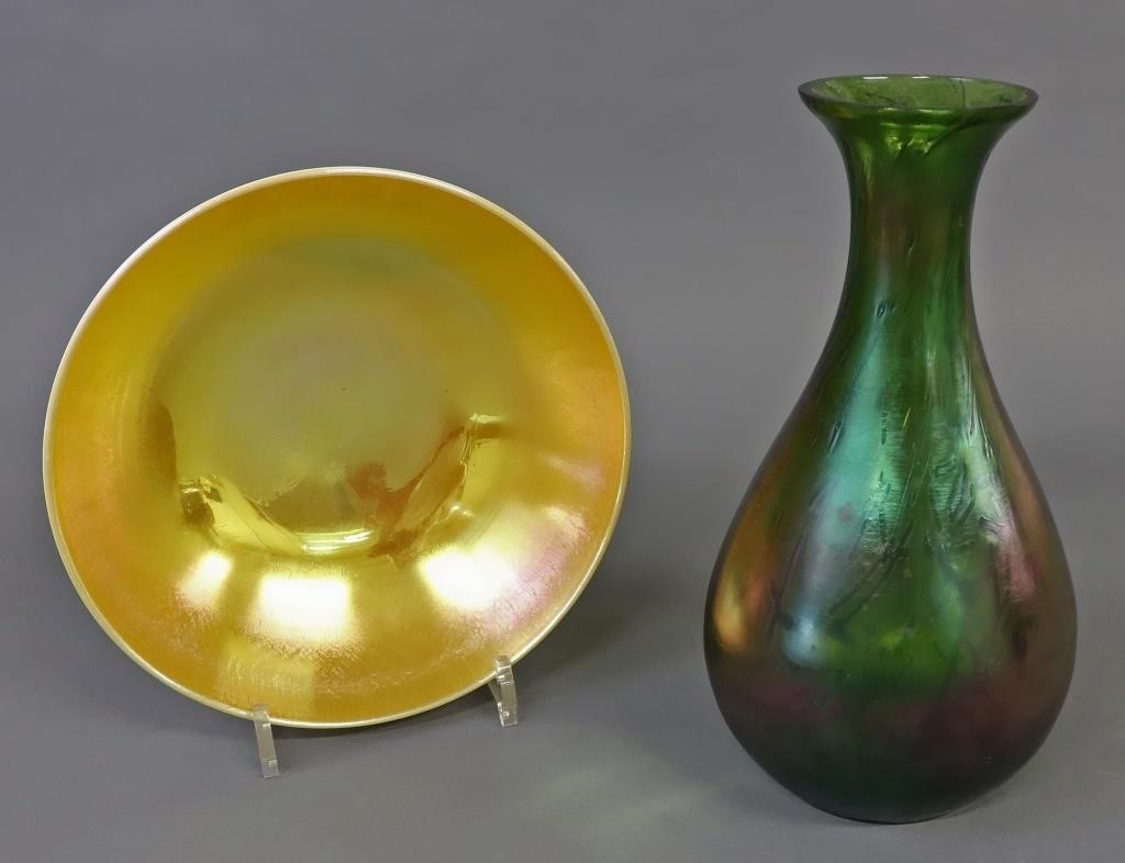 Steuben type gold iridescent  bowl,