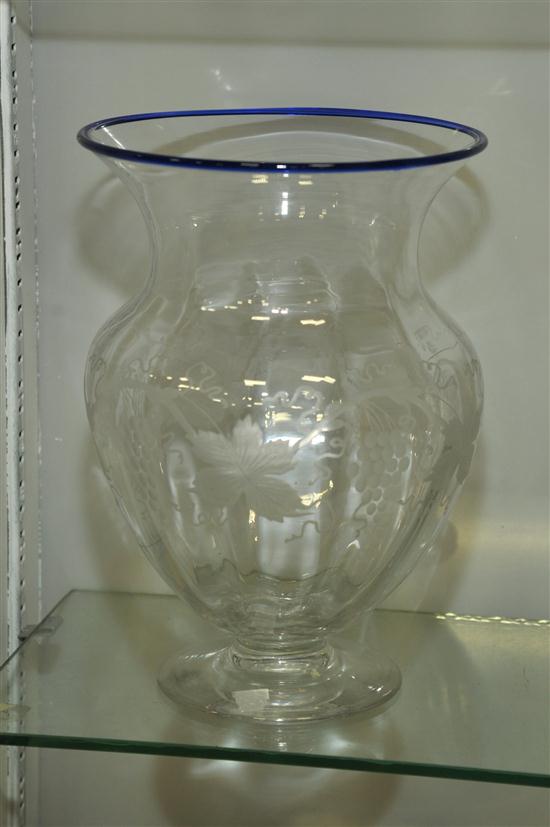 STEUBEN VASE. Footed  clear glass