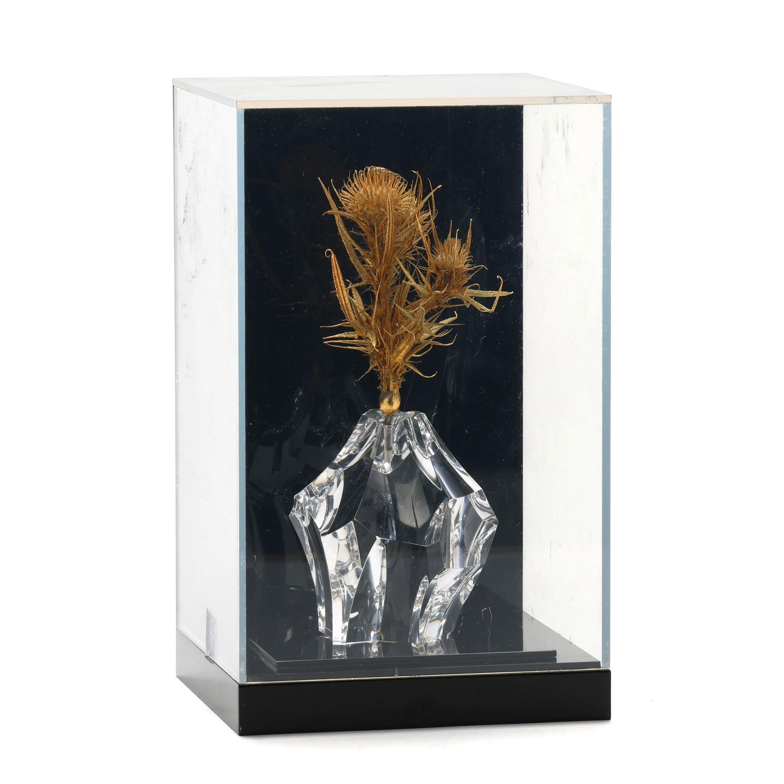 STEUBEN VERMEIL AND CRYSTAL THISTLE