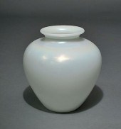 STEUBEN WHITE GLOBULAR VASELar