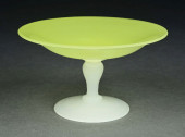 STEUBEN YELLOW GLASS COMPOTE<b