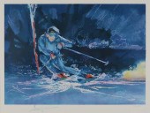 STEVE KUZMA LITHOGRAPH, SKIERS