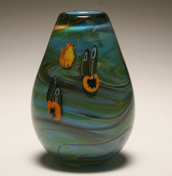 Steve Tobin studio glass vase,