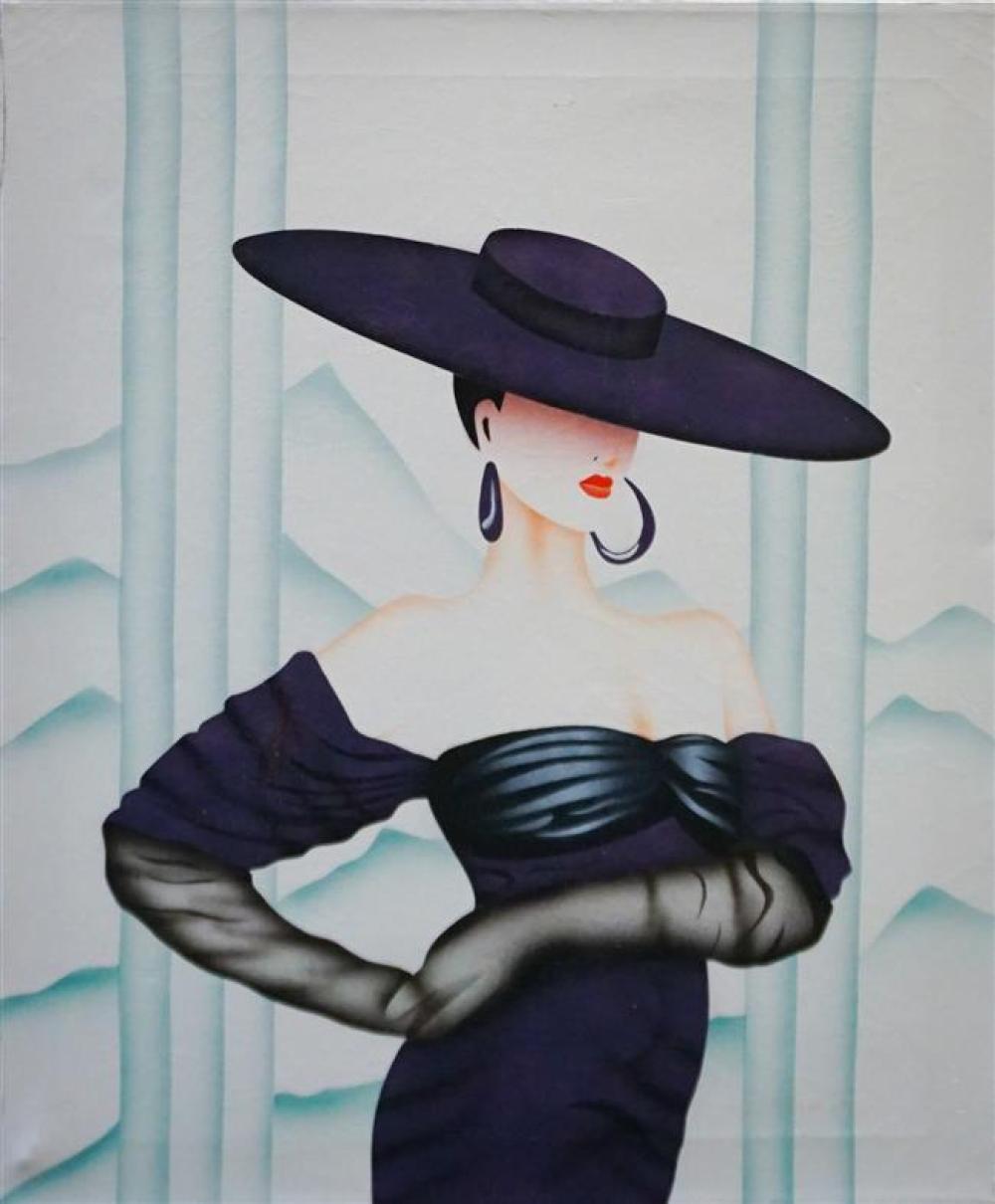 STEVENSON, ART DECO LADY, OIL ON