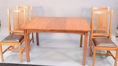STICKLEY FIVE PIECE SET, SQUARE