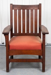 STICKLEY MISSION OAK ARMCHAIR