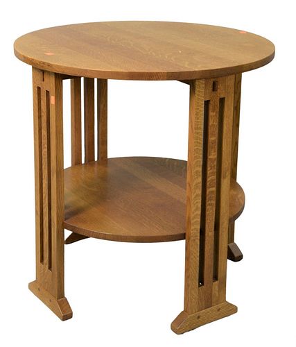 STICKLEY MISSION STYLE OAK ROUND