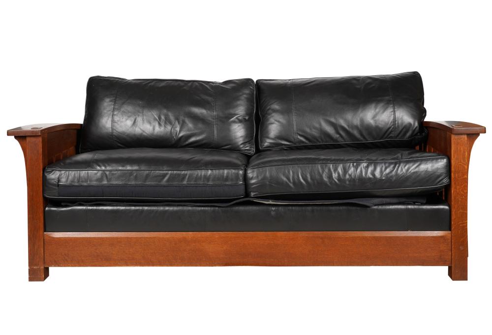 STICKLEY MISSION-STYLE OAK SOFA