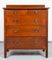 STICKLEY MISSION TALL OAK CHES