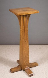 STICKLEY OAK PEDESTAL PLANT ST