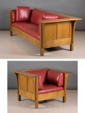 STICKLEY OAK PRAIRIE SOFA AND