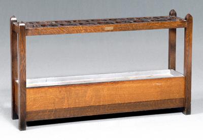 Stickley oak umbrella stand, 18