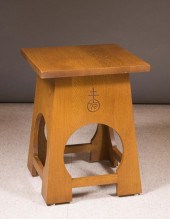 STICKLEY ROYCROFT OAK TABOURET