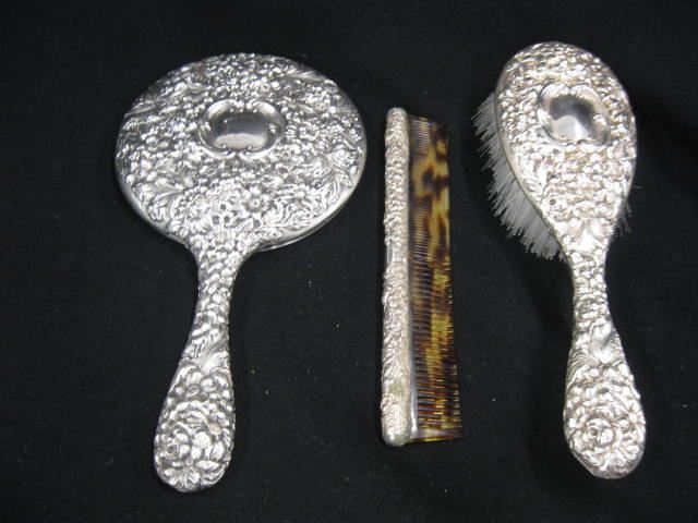 Stieff Rose Repousse Dresser Set