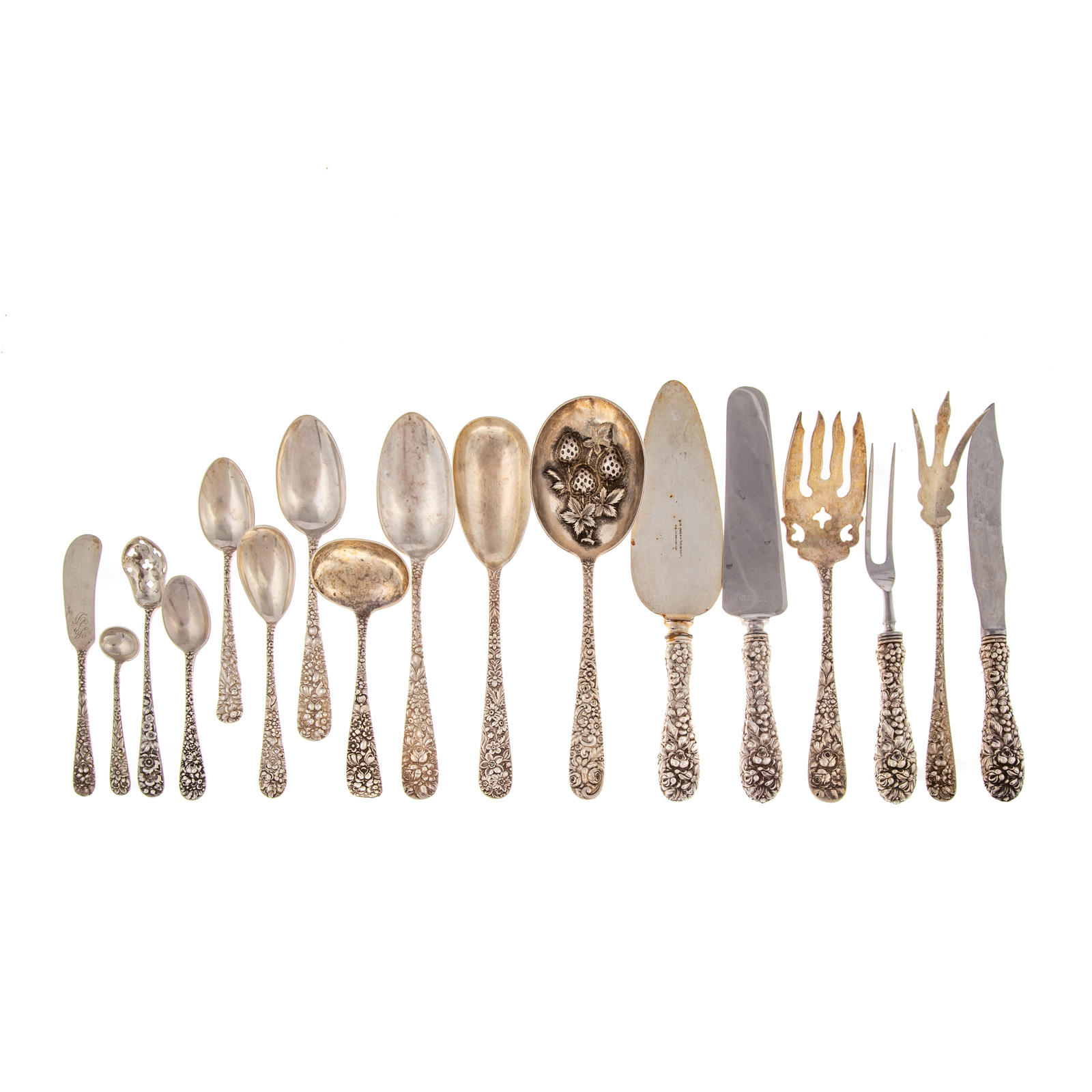 STIEFF STERLING "ROSE" FLATWARE &