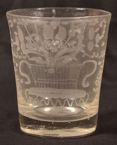 STIEGEL BLOWN COLORLESS GLASS