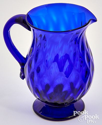 STIEGEL TYPE COBALT GLASS CREAM