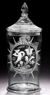 STIEGEL TYPE ENGRAVED GLASS TA
